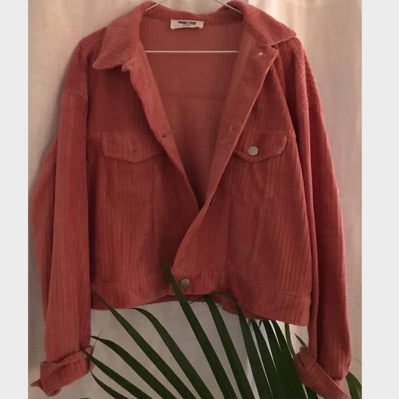 Cropped Corduroy Jacket with Buttons - Picture 1 of 2